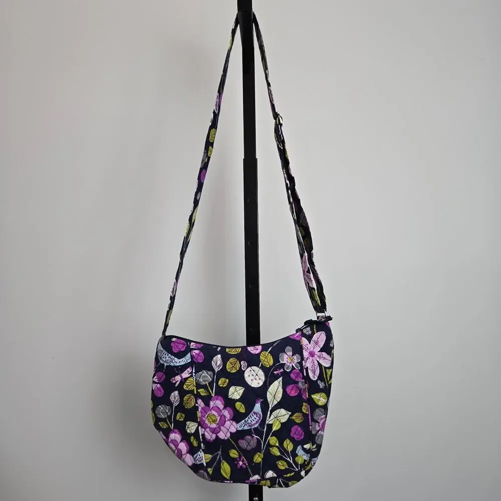 Vera‎ Bradley Shoulder Bag Satchel Purse Quilted Nightingale Boho Purple Floral